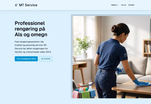 Forsiden af mtservices.dk